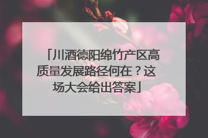 川酒德阳绵竹产区高质量发展路径何在？这场大会给出答案