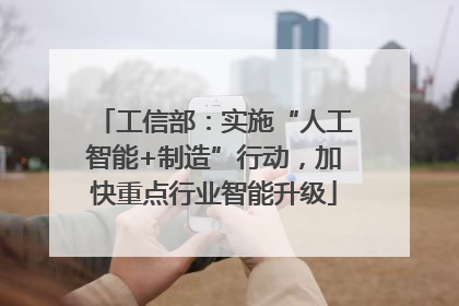 工信部：实施“人工智能+制造”行动，加快重点行业智能升级