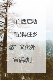 广西启动“记得住乡愁”文化外宣活动