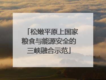 松嫩平原上国家粮食与能源安全的三峡融合示范