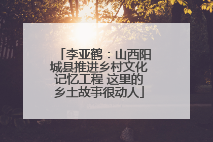 李亚鹤：山西阳城县推进乡村文化记忆工程 这里的乡土故事很动人