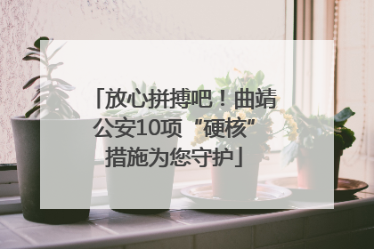 放心拼搏吧！曲靖公安10项“硬核”措施为您守护
