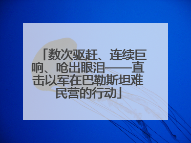 数次驱赶、连续巨响、呛出眼泪——直击以军在巴勒斯坦难民营的行动