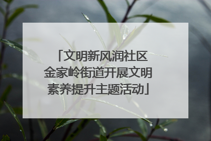 文明新风润社区 金家岭街道开展文明素养提升主题活动