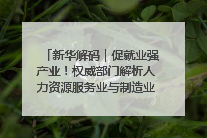 新华解码｜促就业强产业！权威部门解析人力资源服务业与制造业融合发展试点