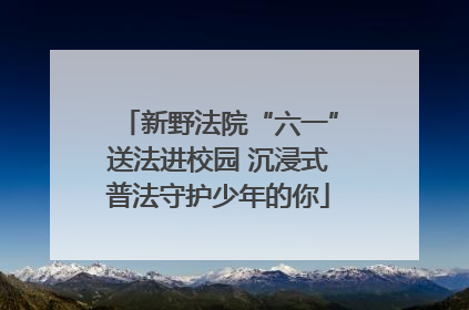 新野法院“六一”送法进校园 沉浸式普法守护少年的你