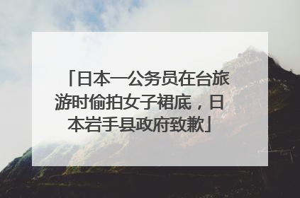 日本一公务员在台旅游时偷拍女子裙底，日本岩手县政府致歉