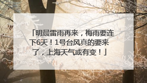 明晨雷雨再来，梅雨要连下6天！1号台风真的要来了，上海天气或有变！