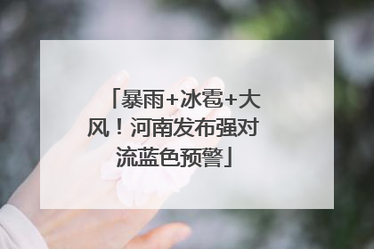 暴雨+冰雹+大风！河南发布强对流蓝色预警