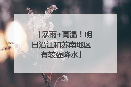暴雨+高温！明日沿江和苏南地区有较强降水