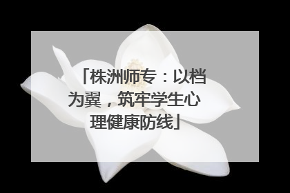 株洲师专：以档为翼，筑牢学生心理健康防线