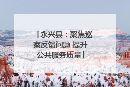 永兴县：聚焦巡察反馈问题 提升公共服务质量