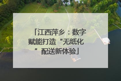 江西萍乡：数字赋能打造“无纸化”配送新体验