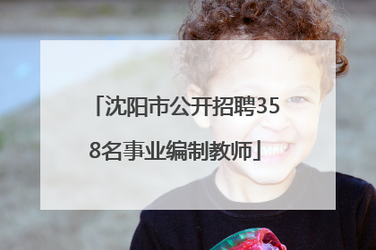 沈阳市公开招聘358名事业编制教师