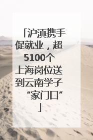 沪滇携手促就业，超5100个上海岗位送到云南学子“家门口”