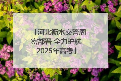 河北衡水交警周密部署 全力护航2025年高考