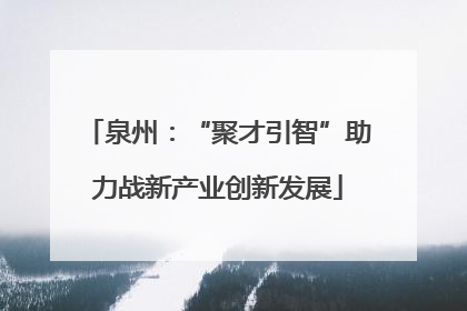 泉州：“聚才引智”助力战新产业创新发展