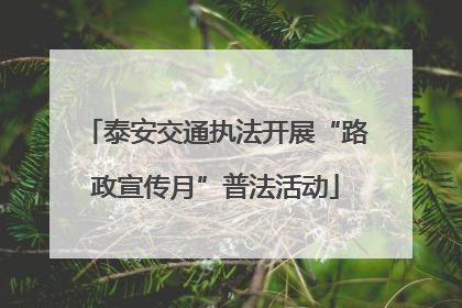 泰安交通执法开展“路政宣传月”普法活动