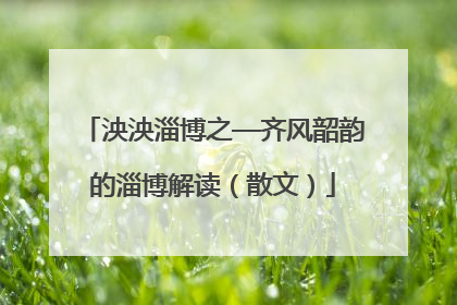 泱泱淄博之—齐风韶韵的淄博解读（散文）