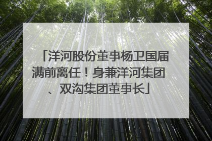 洋河股份董事杨卫国届满前离任！身兼洋河集团、双沟集团董事长