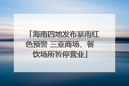 海南四地发布暴雨红色预警 三亚商场、餐饮场所暂停营业