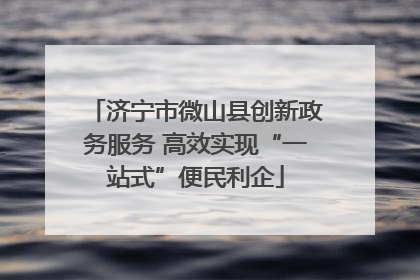 济宁市微山县创新政务服务 高效实现“一站式”便民利企
