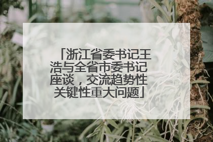 浙江省委书记王浩与全省市委书记座谈，交流趋势性关键性重大问题