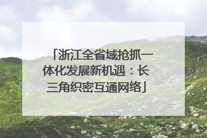 浙江全省域抢抓一体化发展新机遇：长三角织密互通网络