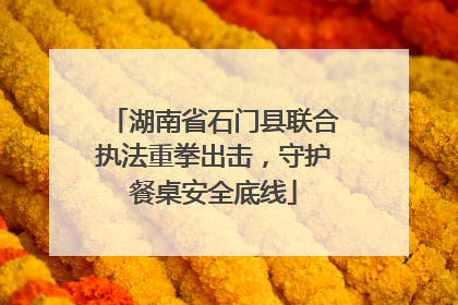 湖南省石门县联合执法重拳出击，守护餐桌安全底线