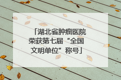 湖北省肿瘤医院荣获第七届“全国文明单位”称号