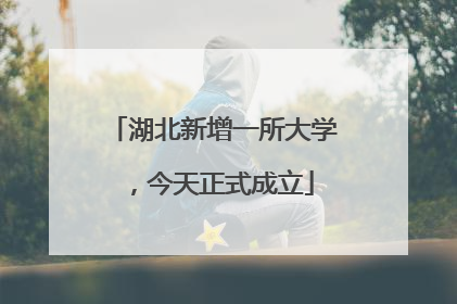 湖北新增一所大学，今天正式成立