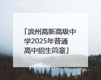 滨州高新高级中学2025年普通高中招生简章