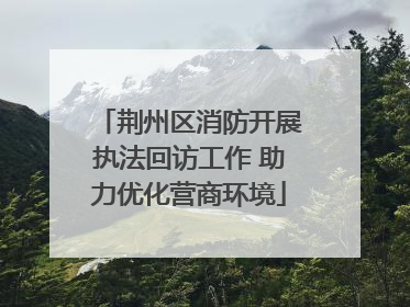 荆州区消防开展执法回访工作 助力优化营商环境