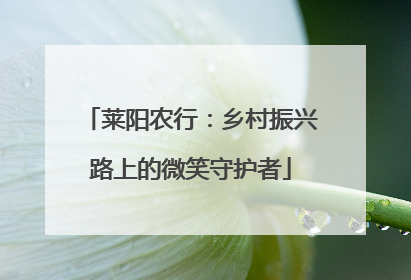 莱阳农行：乡村振兴路上的微笑守护者