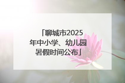 聊城市2025年中小学、幼儿园暑假时间公布