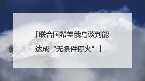 联合国希望俄乌谈判能达成“无条件停火”