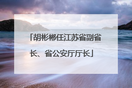胡彬郴任江苏省副省长、省公安厅厅长