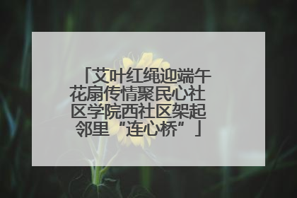 艾叶红绳迎端午花扇传情聚民心社区学院西社区架起邻里“连心桥”