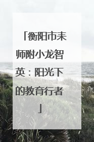 衡阳市耒师附小龙智英：阳光下的教育行者
