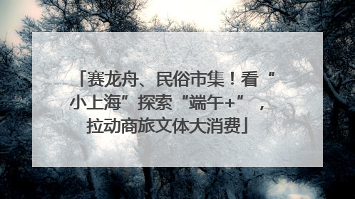 赛龙舟、民俗市集！看“小上海”探索“端午+”，拉动商旅文体大消费