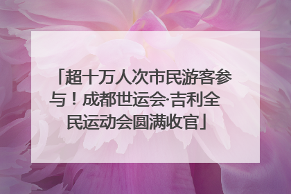超十万人次市民游客参与！成都世运会·吉利全民运动会圆满收官