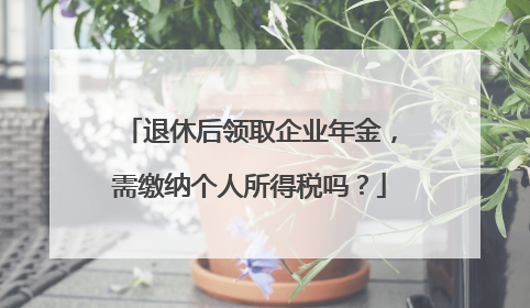 退休后领取企业年金，需缴纳个人所得税吗？