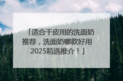 适合干皮用的洗面奶推荐，洗面奶哪款好用2025精选推介！