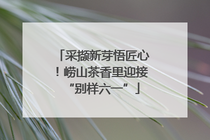 采撷新芽悟匠心！崂山茶香里迎接“别样六一”