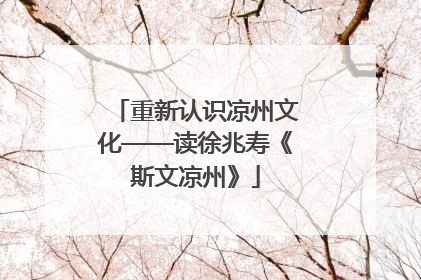 重新认识凉州文化——读徐兆寿《斯文凉州》