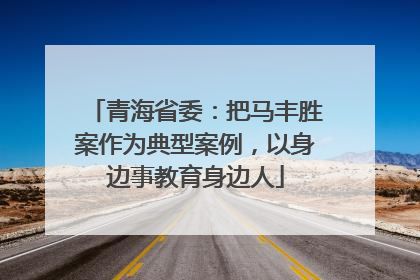 青海省委：把马丰胜案作为典型案例，以身边事教育身边人