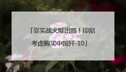 靠实战火爆出圈！印尼考虑购买中国歼-10