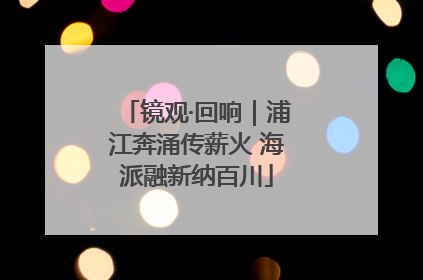 镜观·回响｜浦江奔涌传薪火 海派融新纳百川