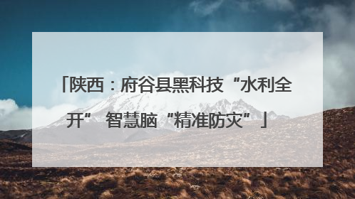 陕西：府谷县黑科技“水利全开” 智慧脑“精准防灾”