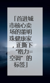 首进城市核心卖场的董明珠健康家，正撕下“格力=空调”的标签
